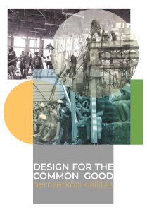Catalog cover art depicting a collage of three images showing public interest design projects